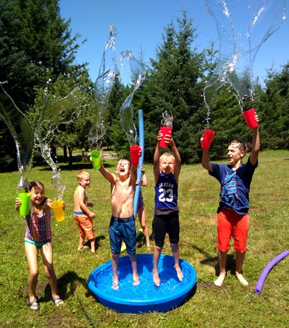 It was a hot, sunny day—perfect for water play 
